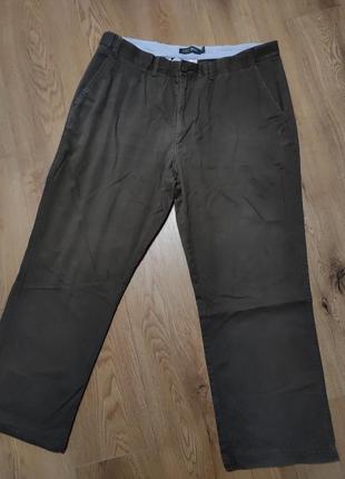 Брюки брюки мужские бежевые коричневые широкие marks&amp;spencer man, размер xxl