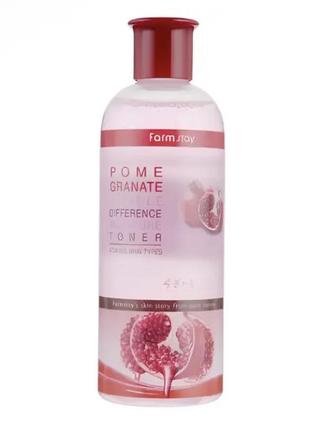 Увлажняющий тонер для лица farmstay visible difference moisture toner с экстрактом граната, 350 мл