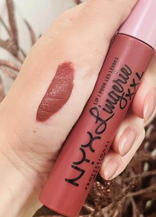 Оригинальный nyx professional makeup lip lingerie xxl жидкая матовая помада для губ 08 straps off