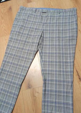 Штани брюки чоловічі класичні сірі клітка зі стрілками прямі широкі jacamo man, розмір 6xl 7xl 8xl 9xl 10xl
