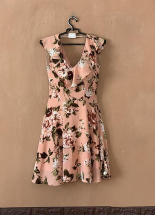Нежно разовое платье цветочная легкая легкая с решкой платья