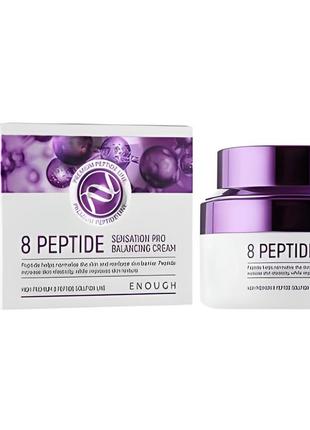 Антивіковий крем для обличчя enough 8 peptide sensation pro balancing cream з пептидами