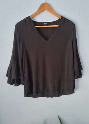 Блуза блузка чорна базова класична сорочка віскоза