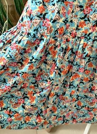 Платье миди в цветочный принт7 фото