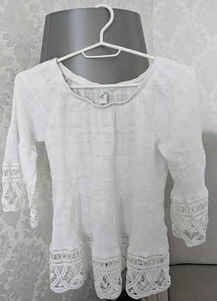 Белая блуза женская, жатка.размер s2 фото