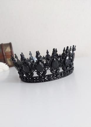 Черная корона на торт для прически