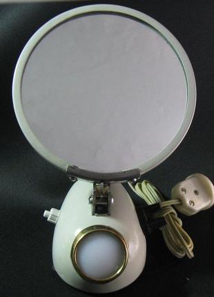 Старинное настольное ретро зеркало с подсветкой нхп-нв-149 ссср 1950-е годы настоящий раритет!