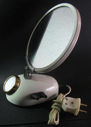 Старинное настольное ретро зеркало с подсветкой нхп-нв-149 ссср 1950-е годы настоящий раритет!