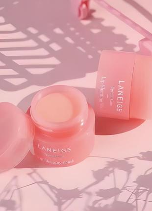 Нічна маска для губ laneige lip pink mask eye berry лісові ягоди