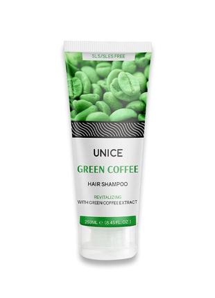 Шампунь для волос unice с экстрактом зеленого кофе, 250 мл