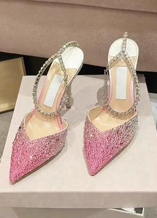 Босоніжки туфлі зі стразами jimmy choo