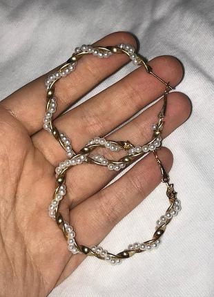 Серёжки кольца жемчужные