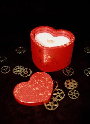 Подарок, подарок, ароматическая свеча "сердце"
