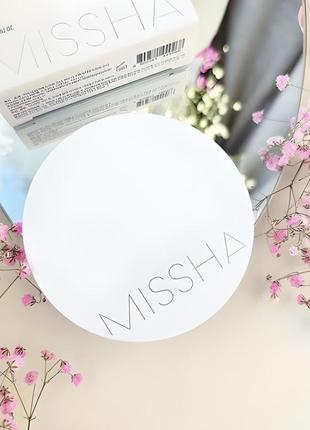 Тональний кушон для обличчя missha magic cushion cover lasting spf 50+/pa+++ ідеальне покриття