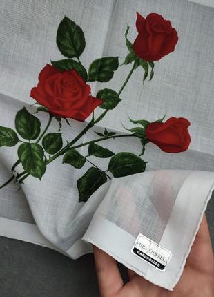 Коллекционный носовой платочек с розами fisba stoffels, швейцария