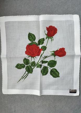 Коллекционный носовой платочек с розами fisba stoffels, швейцария