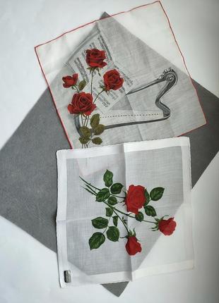 Коллекционный носовой платочек с розами fisba stoffels, швейцария