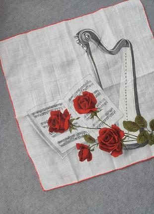 Коллекционный носовой платочек с розами fisba stoffels, швейцария