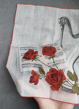 Коллекционный носовой платочек с розами fisba stoffels, швейцария