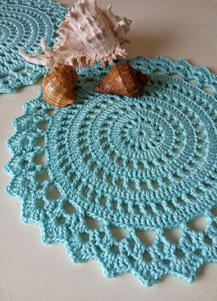 Вязаные салфетки, подложки, подставки под тарелки