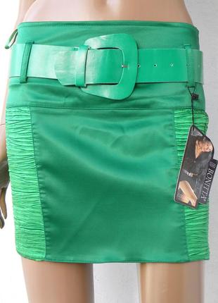 Нарядная зеленая короткая юбка 42-48 размеры (36-42 евроразмеры).