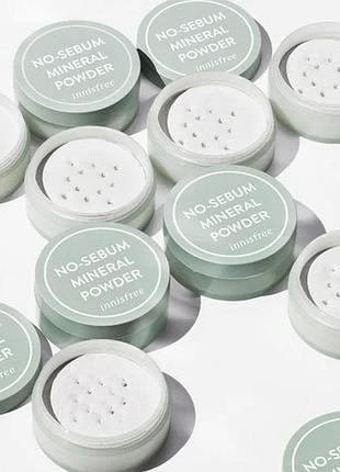 Бесцветная минеральная пудра innisfree no sebum mineral powder корея 5г