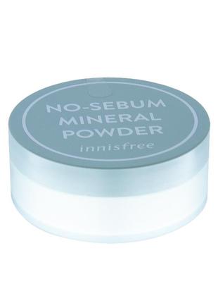 Бесцветная минеральная пудра innisfree no sebum mineral powder корея 5г
