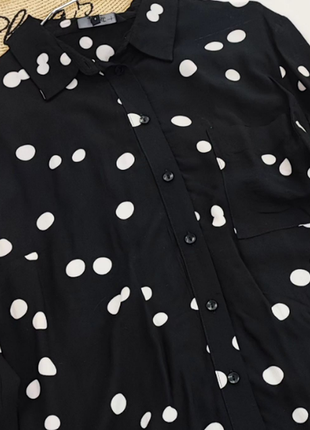 Легка чорна сорочка в горошок next2 фото