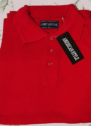 Акція! теніска (футболка) поло american style червоного кольору розмір s (46-48) і м розмір (48-50)