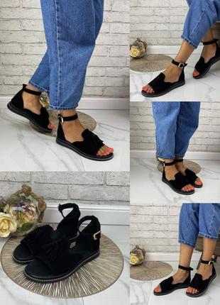 Босоніжки жіночі з пензликами з натуральної шкіри і замші 🖌️8 фото