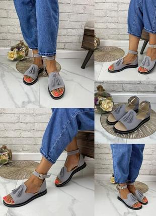 Босоніжки жіночі з пензликами з натуральної шкіри і замші 🖌️10 фото