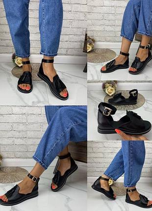 Босоніжки жіночі з пензликами з натуральної шкіри і замші 🖌️4 фото