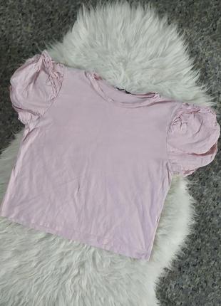 Женская розовая футболка zara, блузка размер s