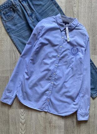 Tommy hilfiger женская рубашка, базова блакитна сорочка, блузка, блуза