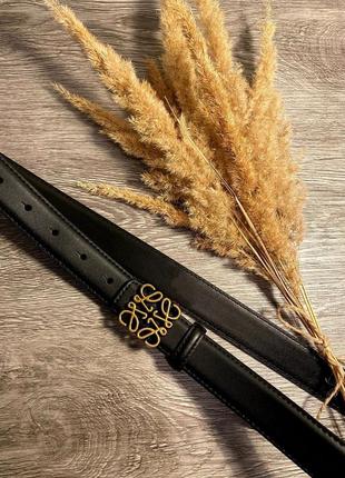 Ремінь чорний 3 см лоіве loewe натуральна шкіра  виробник фабричний китай, жіночий ремінь , пояс 3 см нова модель