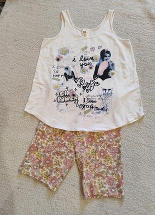 Комплект на лето для подростка девочки велосипедки шорты майка футболка