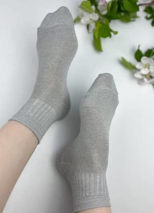 Жіночі демісезонні,літні бавовняні шкарпетки середньої висоти з гумкою в рубчик 36-40р.