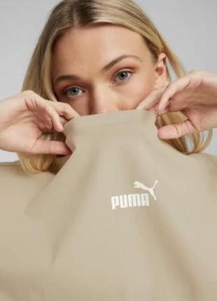Жіноча спортивна футболка puma power colorblock беж оверсайз