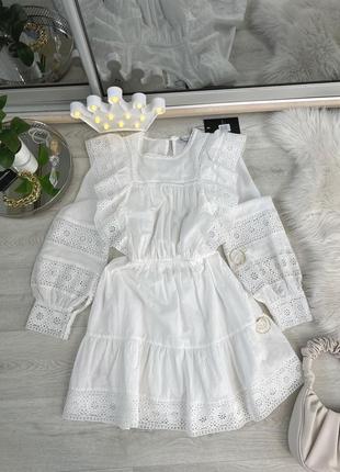 Платье белое, платье с кружевом, новое, шикарное, размер m