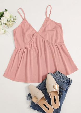 Розовый топ в рубчик shein размер 1xl 48-50