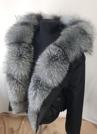 Жіноча куртка бомбер з натуральним хутром блюфрост з 42 по 58 р