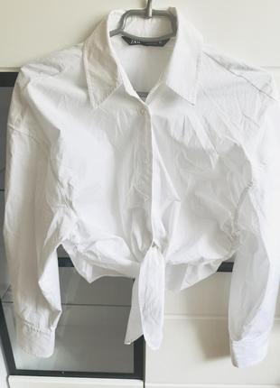 Рубашка/ сорочка zara котонова біла