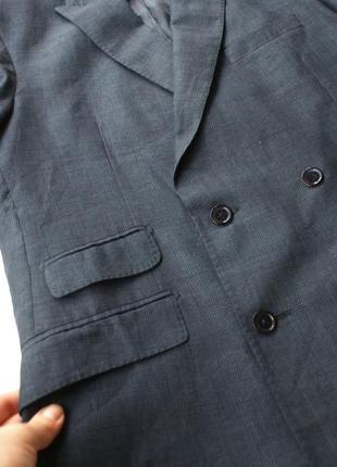 Брендовий двобортний модний літній блейзер піджак у складі вовна шовк льон massimo dutti6 фото