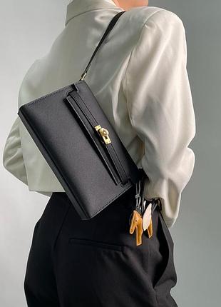 Стильная фирменная сумка hermes kelly pochette кожаная женская сумка на плечо сумка багет