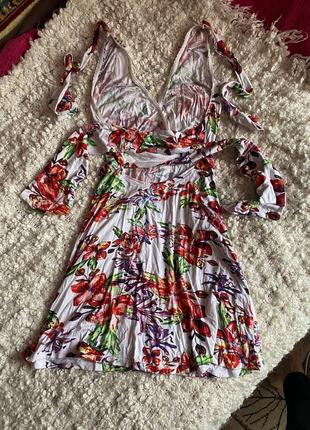 Летнее сарафан платье белый