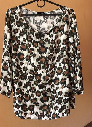 Вискозная блуза с леопардовым принтом