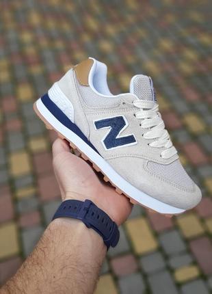 Жіночі літні замшеві кросівки new balance 574 classic сірі з синім кросівки нюбеланс 574