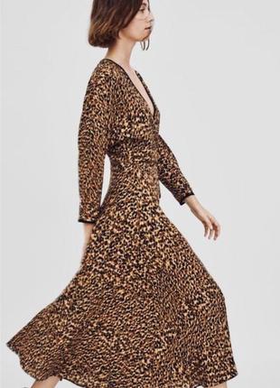 Невероятно стильное платье миди леопард вискоза!