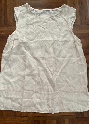 Нова італійська льняна блуза футболка топ  💯 льон