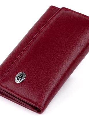 Ключниця-гаманець жіноча st leather 19226 бордова